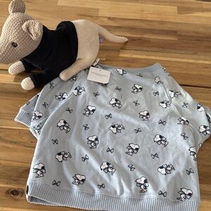 American Eagle Outfitters Light Blue Snoopy All-Over Print Sweater for dogs